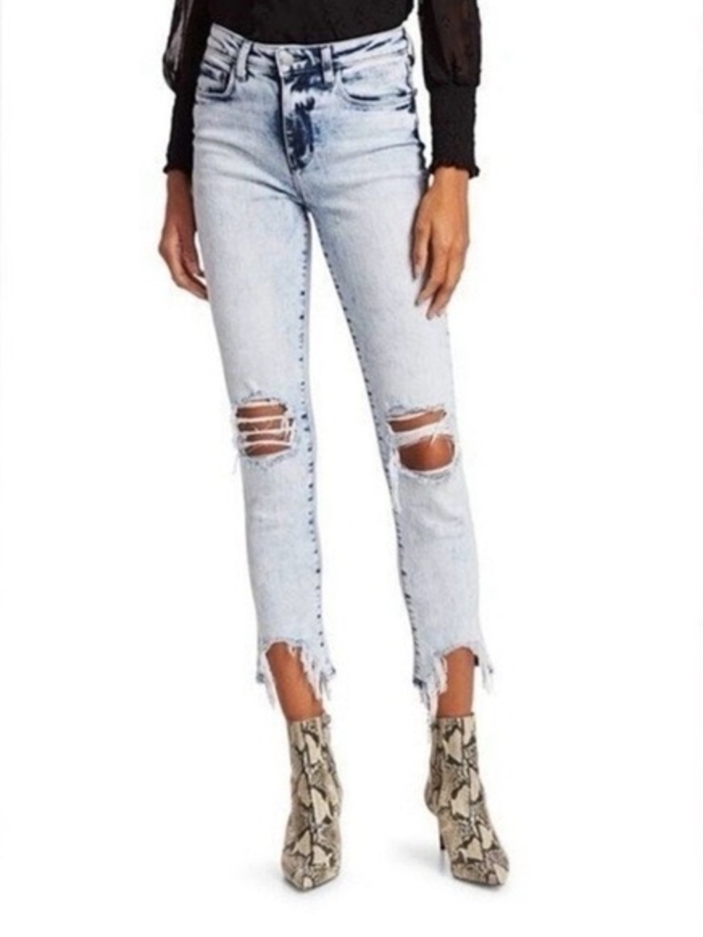 L'AGENCE Light Blue Distressed Skinny Jeans